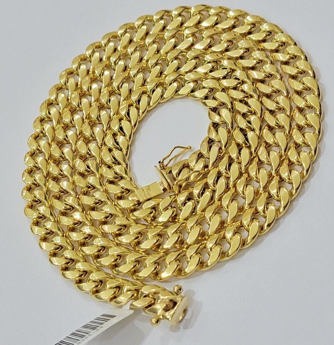 Real 10k Gold Chain Necklace Miami Cuban Link 18" - 28" Inch 8mm Box Lock 10kt Men - GoldenlinQ